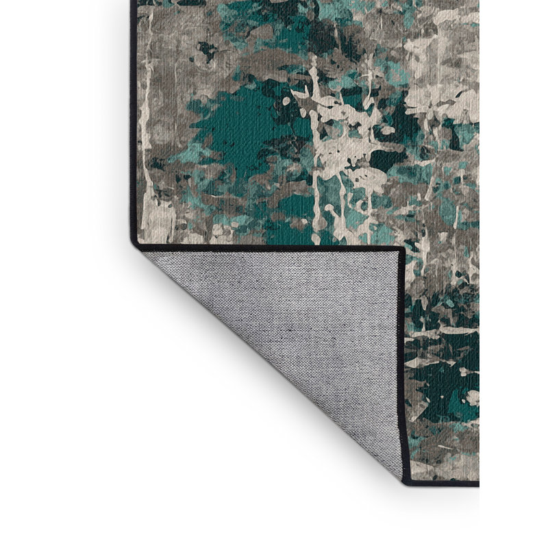 Tapis gris lavable à la machine GSIX03663, Rectangulaire 3 pi x 5 pi