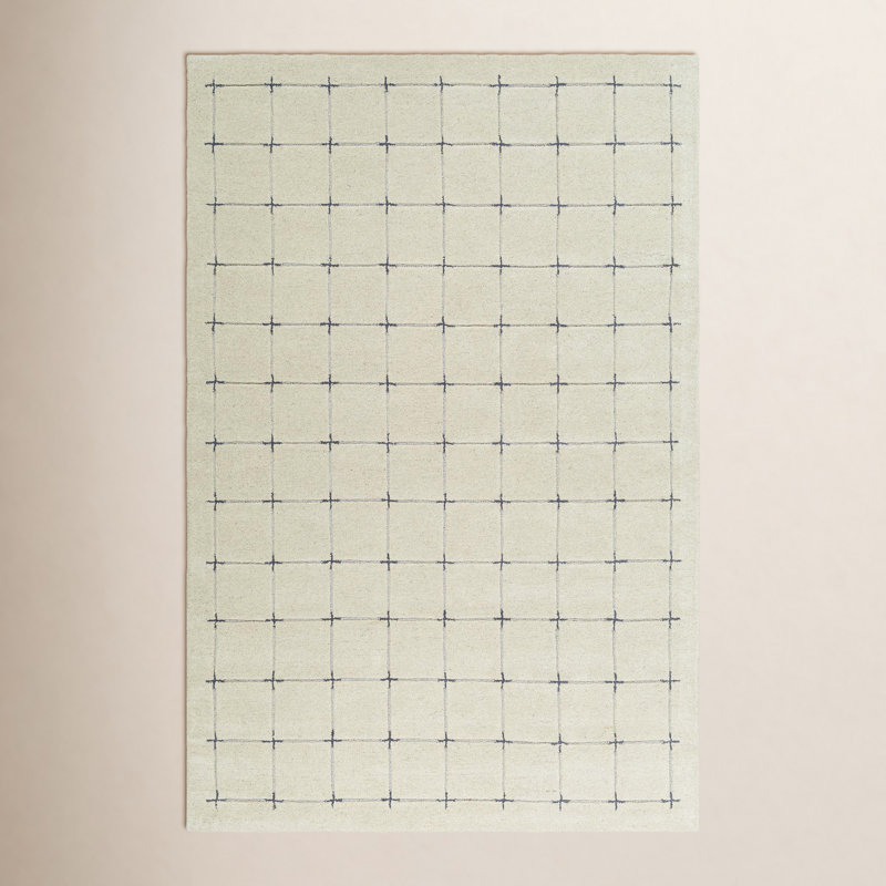 Mallory Gray Hand Tufted Area Rug, Rectangle 5' x 8'
