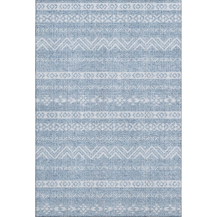Premium Machine Washable Prisco Blue Rug