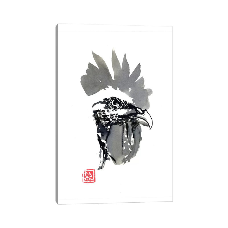 Coq Head by Péchane - Print on Canvas, Wrapped Canvas, 66.04 cm H x 45.72 cm W x 1.91 cm D