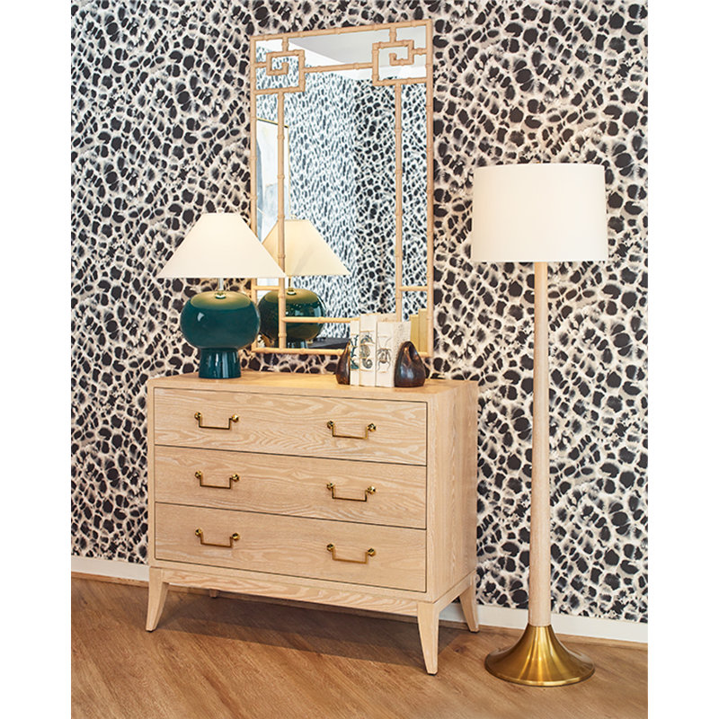 Tessa Flat Wall Mirror, Light Cerused Oak