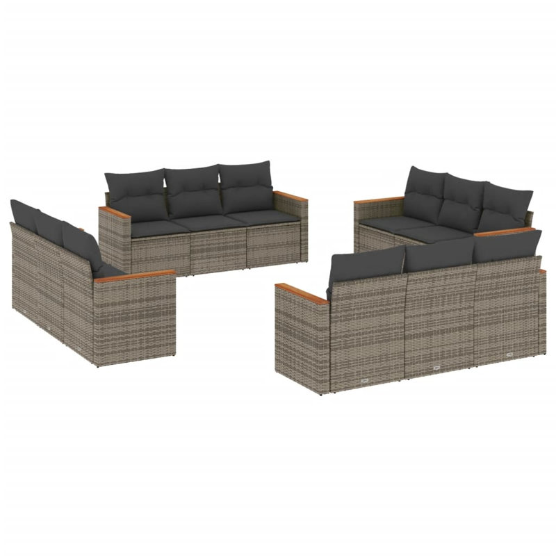 Ensemble de canapé de jardin Vidaxl gris