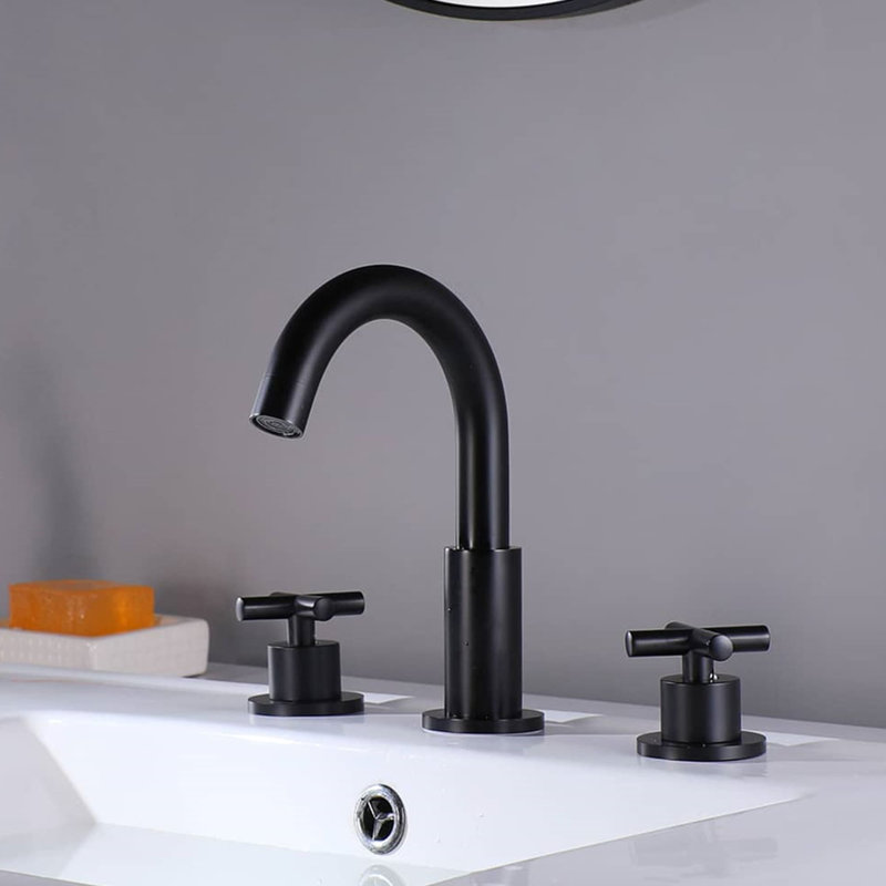 Widespread 2-handle Bathroom Faucet, Matte Black