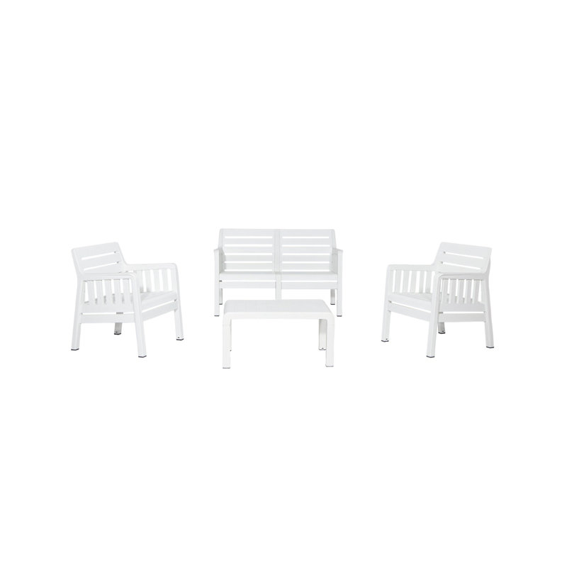Cardamom Rectangular 5 - Person Dining Set, White, White