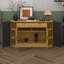 55.1" Sideboard Buffet Cabinet, Curved Storage Cabinet With 2 Doors & 2 Drawers, Curved Side Door & 3-Tier Shelves-1113293643