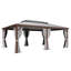 14 pi. L 20 pi. Pavillon de jardin en aluminium D Pro Series, pavillon de jardin à toit rigide de qualité supérieure avec double toit en acier galvanisé, très grand pavillon permanent avec rideau et filet pour patio, pelouse, terrasse