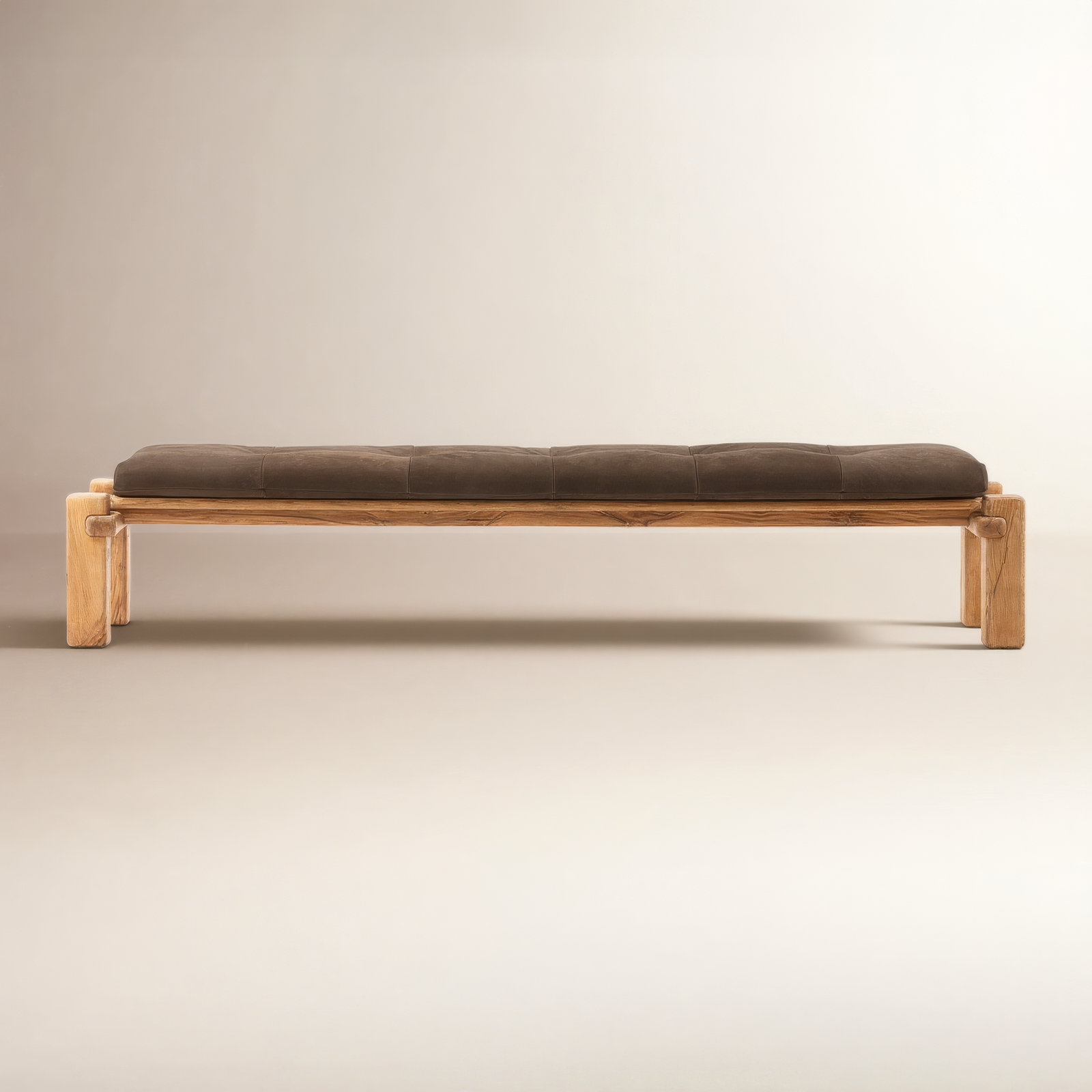 Gelli Genuine Leather Bench, Natural