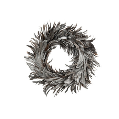 Faux Feather 55cm Wreath