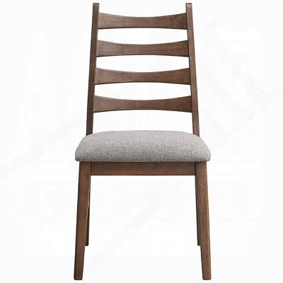 Ensemble de 2 chaises de salle à manger au fini noyer, siège rembourré en bois massif durable pour salle à manger moderne et rustique