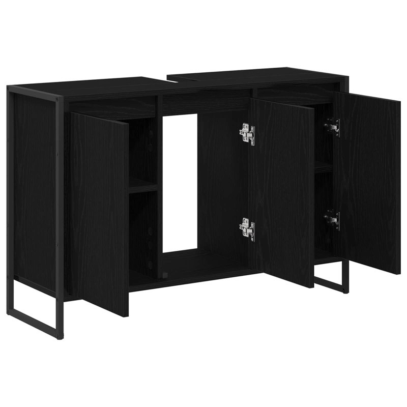 Freestanding Under Sink Cabinet, Black Oak