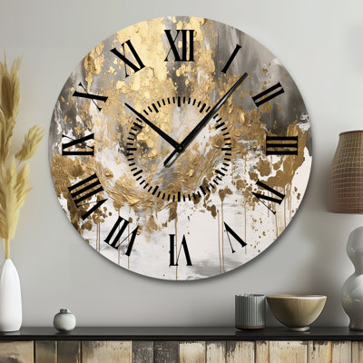 Horloge murale Modern Golden Drip