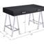 Bureau d'écriture noir brillant et chromé avec port USB, alliant technologie moderne et design élégant pour des espaces de travail efficaces-51531727
