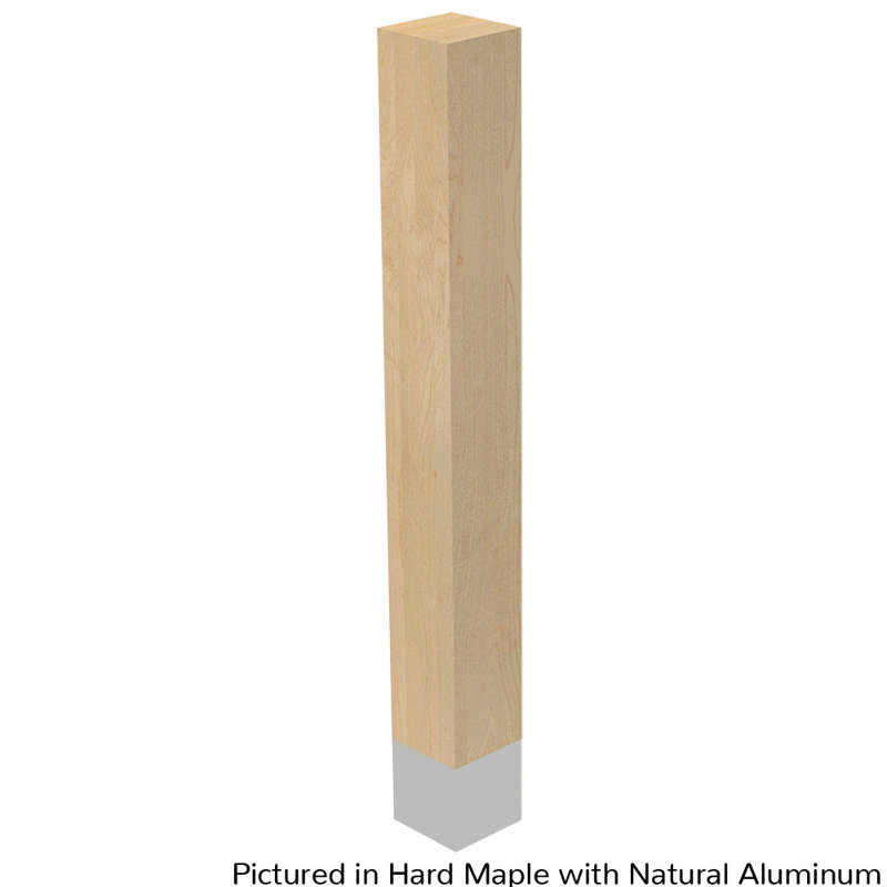 Mercutio Table Leg, Natural Aluminum, 35.25" H x 4" W x 4" D
