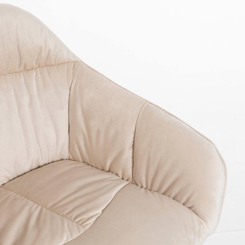 Ottilie 42cm H Velvet Upholstered Metal Upholstered Back Armchair, Beige
