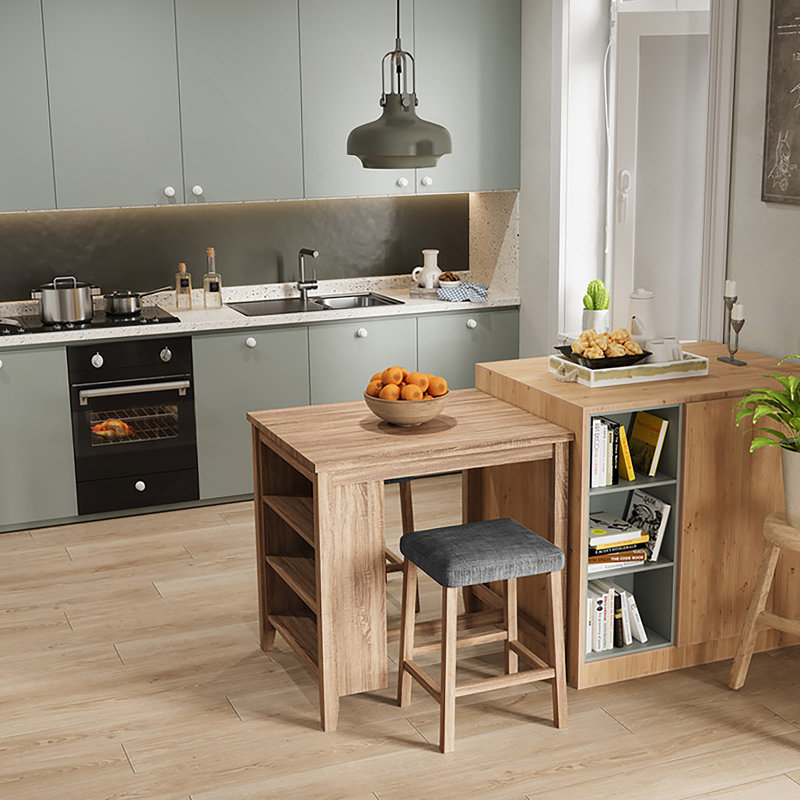 Ensemble de 3 tables à hauteur de comptoir, 1 table et 2 tabourets