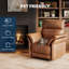 Fauteuil inclinable électrique, fauteuil inclinable et pivotant à 270 ° avec port USB, similicuir orange