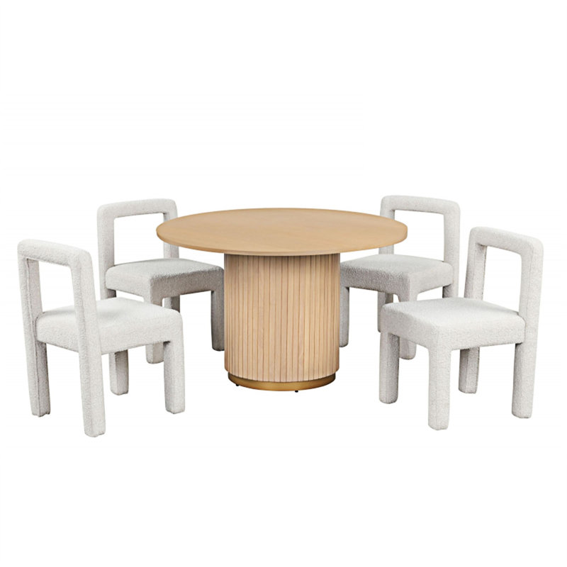 Chaise de salle à manger rembourrée (ensemble de 2), Blanc