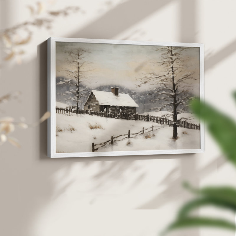 Paysages rétro - Cxxxi - impression encadrée - réaménageable, H 16 po x l 20 po, Blanc