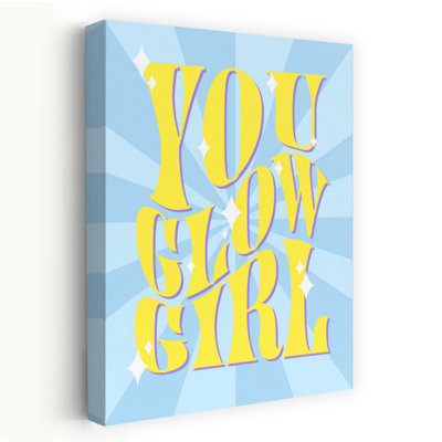 «You Girl Bright Retro Vibrant Abstract», reproduction d'art murale