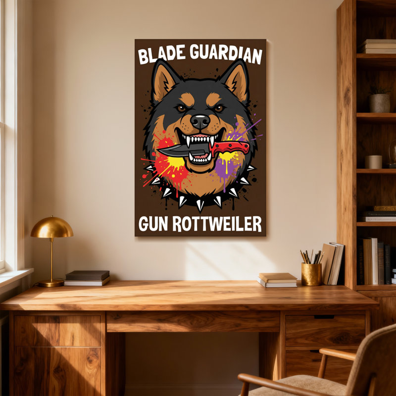 Chien Rottweiler, H 36 po x l 24 po