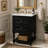 Retro Design Bathroom Vanity with Ceramic Sink, 2 Drawers, and Open Shelf for Elegant Storage and Modern Functionality
