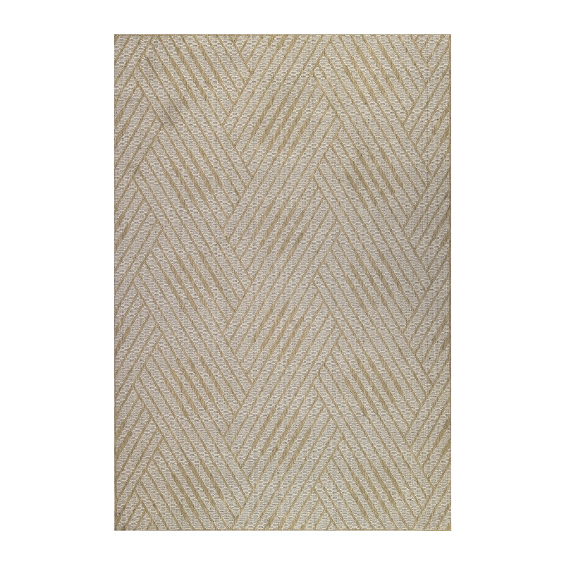 Tapis d'intérieur / extérieur à haute performance géométrique Haajrah, Rectangle 9 pi x 12 pi