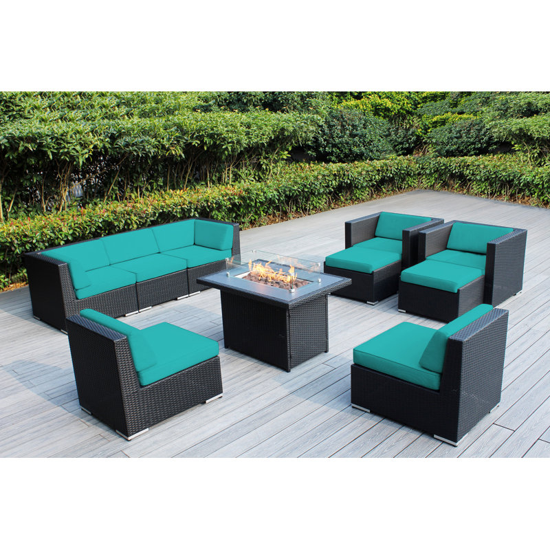 Ensemble de conversation à 9 places pour l'extérieur avec table modulaire et foyer sans assemblage Bathampton