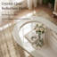 Miroir sur pied blanc arqué de 32 po x 71 po, miroir mural avec cadre décoratif pour la chambre ou l'entrée