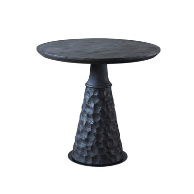 Black Round Solid Wood Dining table