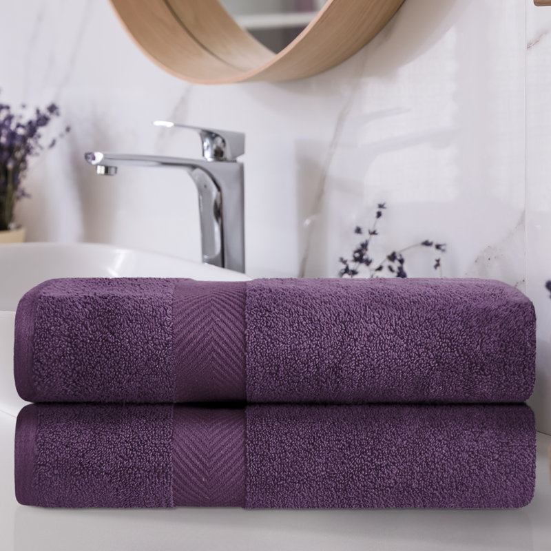 Blue Nile Mills 100% Cotton Zero Twist Bath Sheet, Purple