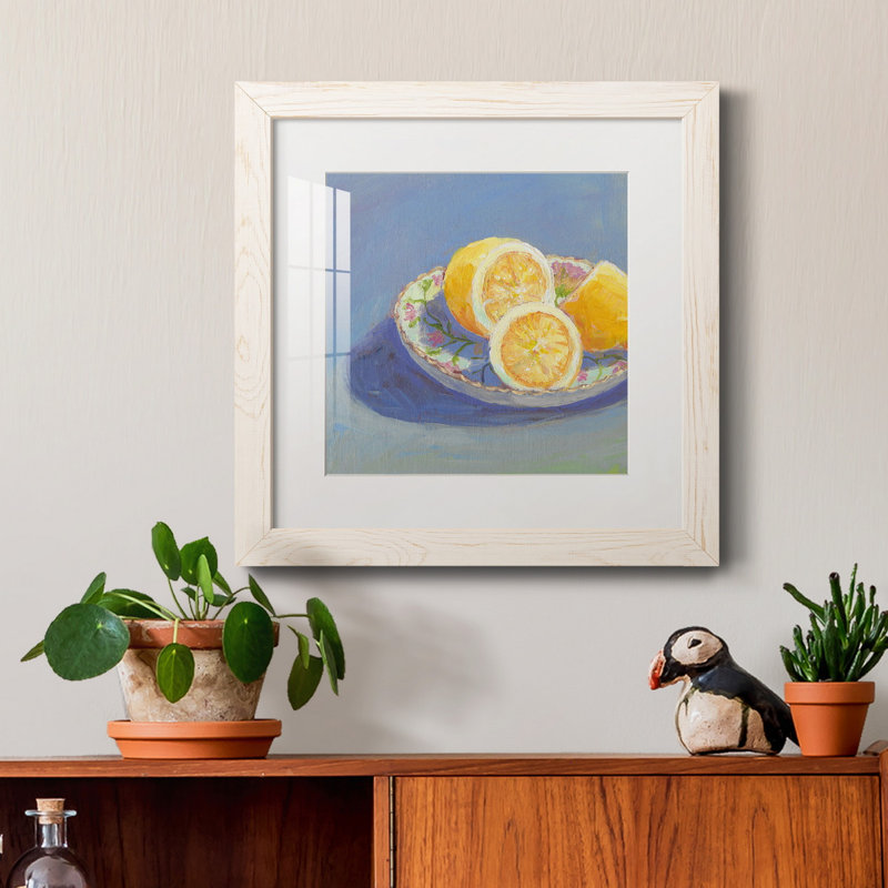 Nature morte aux agrumes I - reproduction d'art, Papier encadré blanc, H 35,5 po x l 35,5 po x P 1,5 po, Blanc
