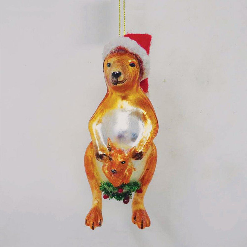 Ornement de Noël en verre kangourou Jarvell