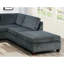 Canapé modulaire en chenille 7Pc gris rembourré de mousse pour meubles de salon moderne avec coussin ultra doux