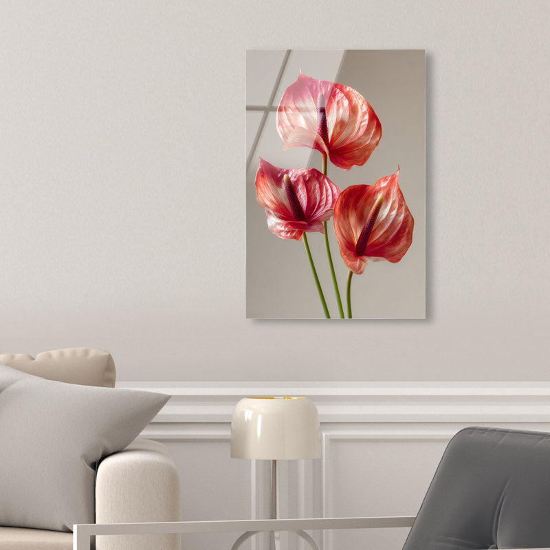 Crimson Silk Veins II Print, 15"H x 10"W, High-Gloss Acrylic Print