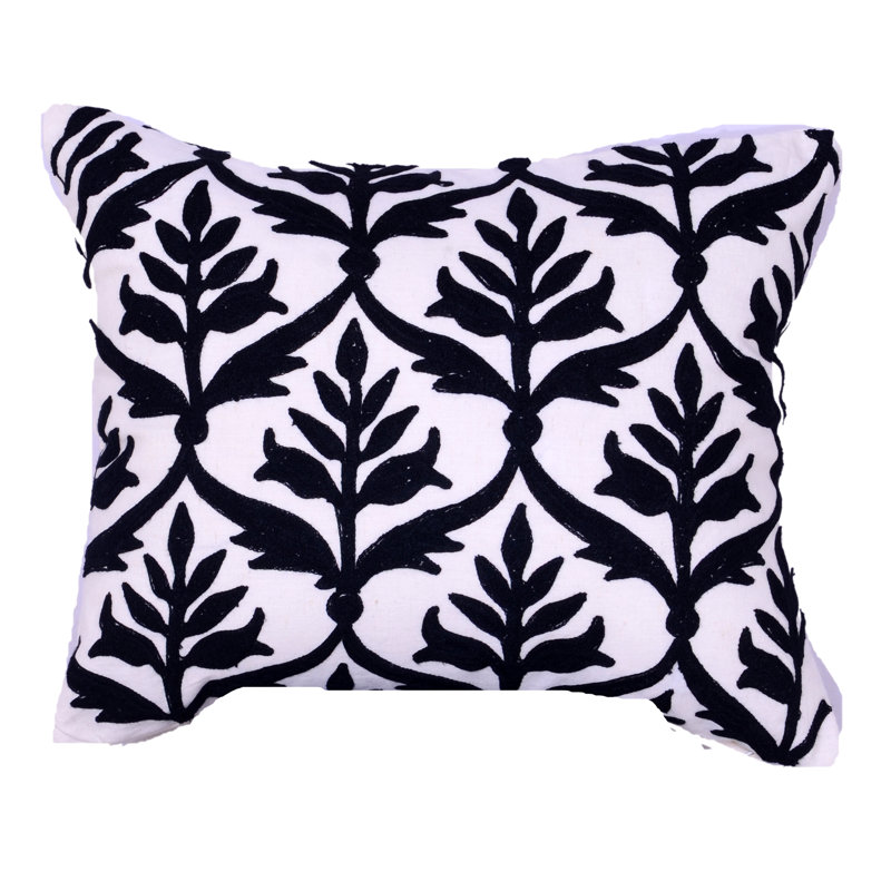 Embroidered Throw Pillow, Ivory