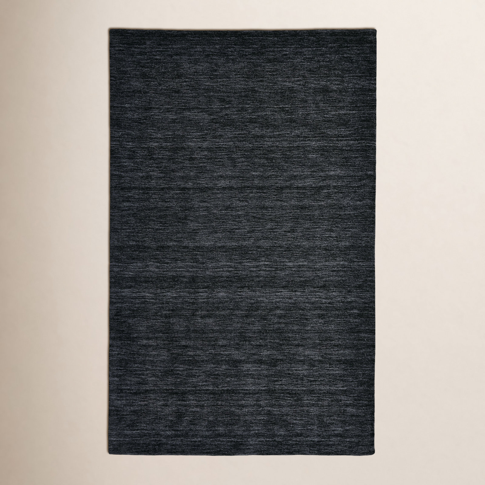 Kaden Hand-Woven Wool Shag Rug, Rectangle 5' x 8', Black