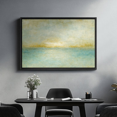 Art mural encadré sur toile - Impressions murales abstraites de mer pour la chambre à coucher - 16 po x 24 po