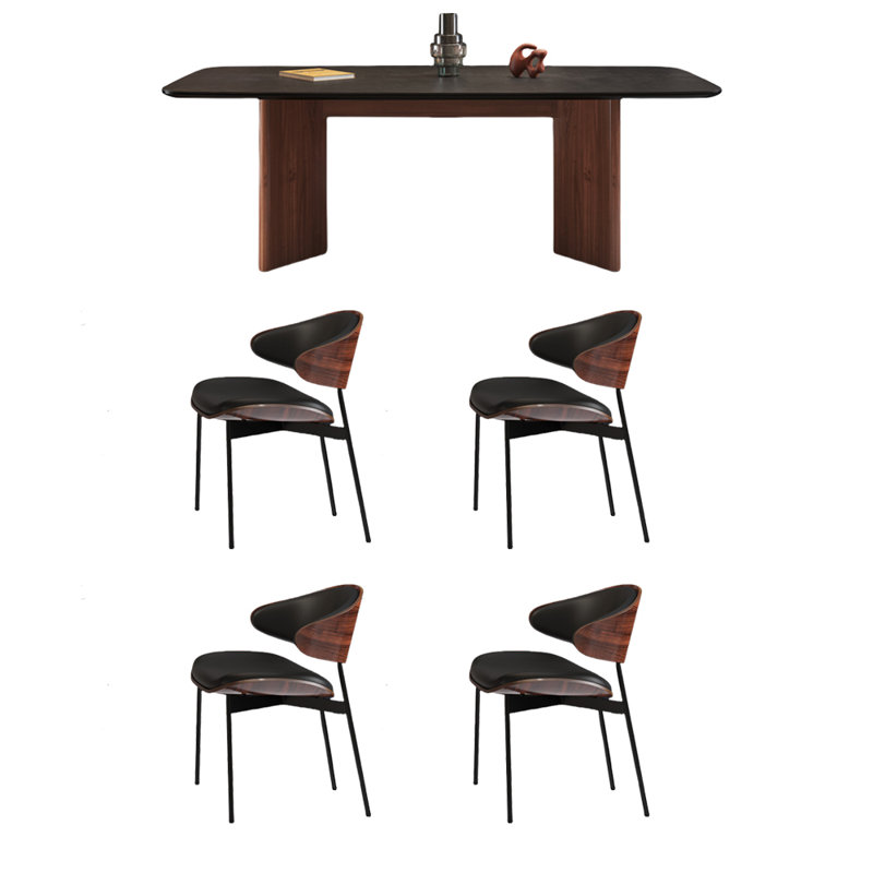Ensemble de table et chaises Black Rock Plate, H 29,52 po x L 70,86 po x l 35,43 po