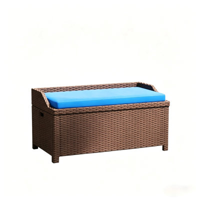 Patio Storage Bench,Garden Storage Bench,Outdoor Wicker Storage Bench