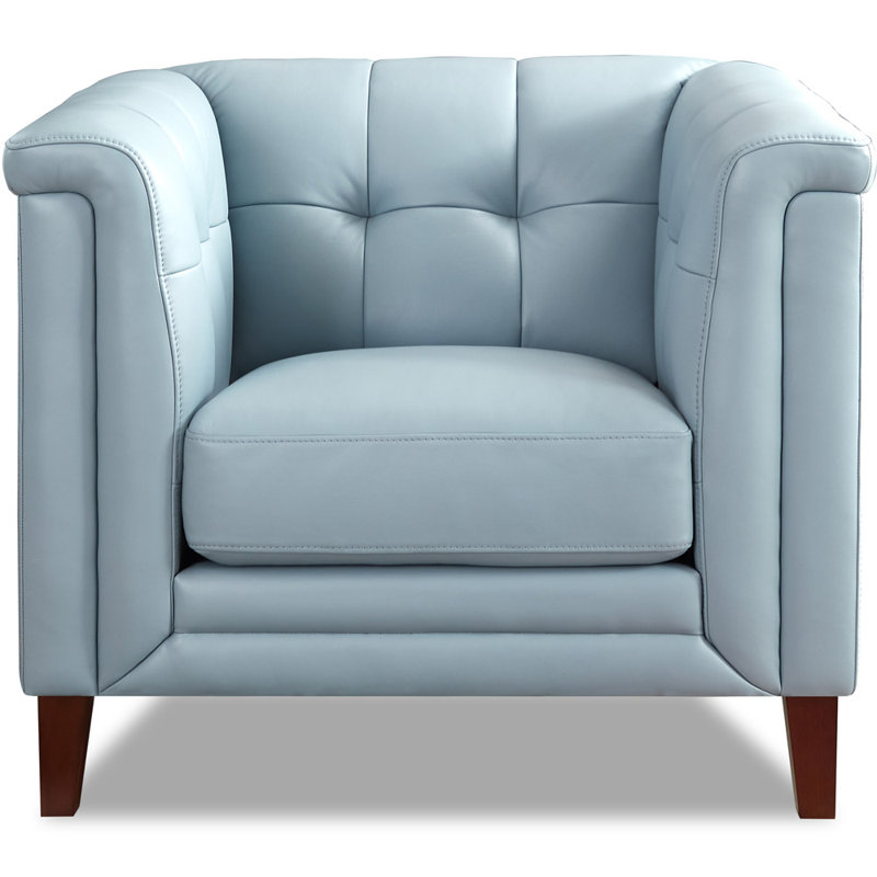 Colturo Upholstered Armchair, Spa Blue Genuine Leather
