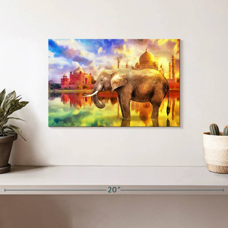 Éléphant Brampt Taj Mahal, H 8 po x l 12 po