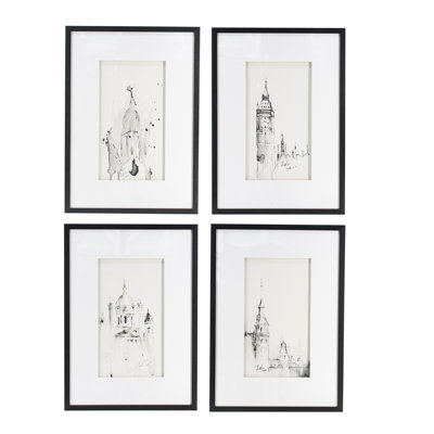 Ensemble de 4 reproductions d'art mural