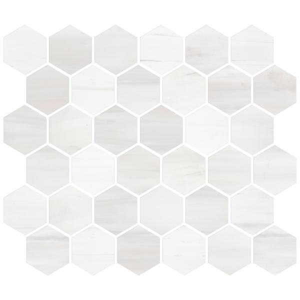 Bianco Dolomite 12" x 12" Marble Honeycomb Mosaic Tile