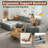 114" Composable Modular Sofa,Oversized Chenille Comfy Cloud Couches Set with Memory Foam Filled for Living Room,L-Shaped Boneless Sofas No Assembly(3 Seater with 1 Chaise)-1487174088