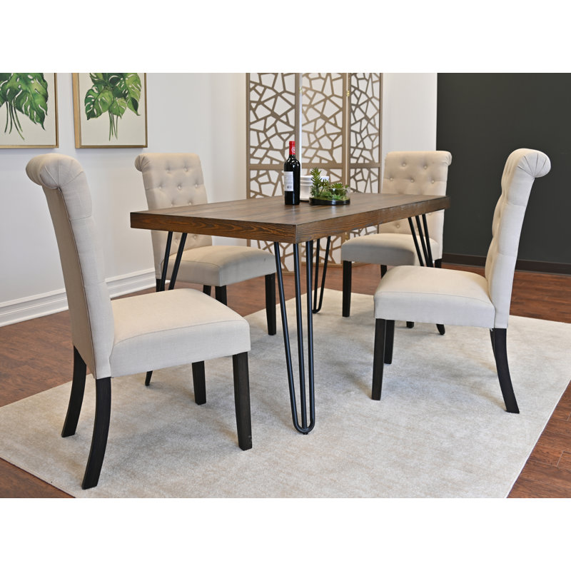 Ensemble de salle à manger Red Barrel Studio® Tisheka, Table, 6 chaises, Brun clair