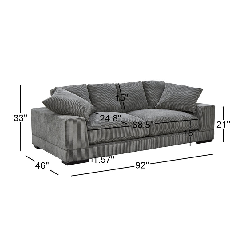 Lonsdale Sofa, Gray Corduroy