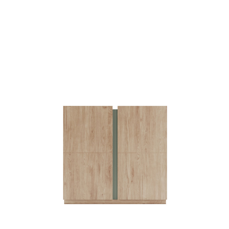 18 Pair Shoe Storage Cabinet, Light Oak Green