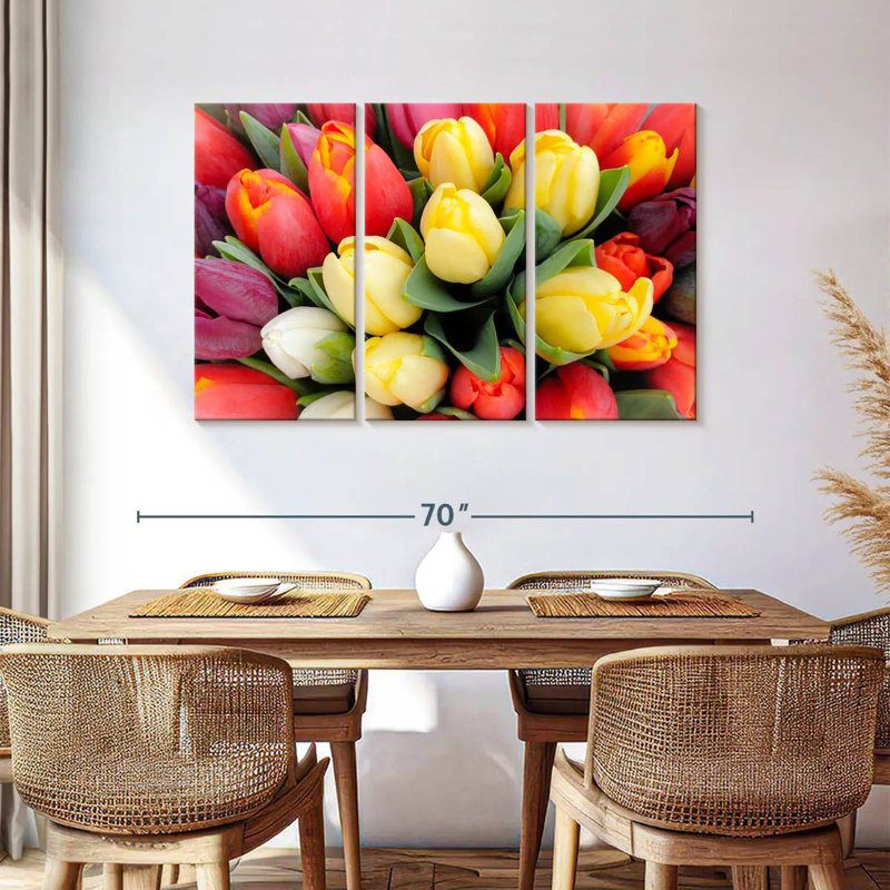 Harnek Vibrant Spring Tulips, 36" H x 57" W