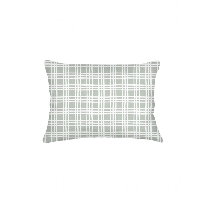Cape Blue Estate Plaid Linen Dutch Euro Pillow 28X36 with Down Insert, Beige, Square 26", Down Blend
