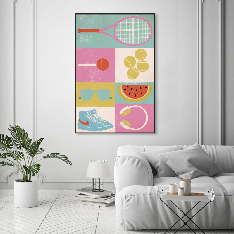 Un été après-midi - Peinture sur toile, H 54 po x l 36 po, Cadre noir